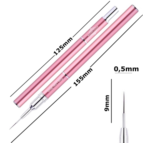 Designer Nail Art Pinsel Pink - Fine Liner 9mm Nageldesign Nägel Nail
