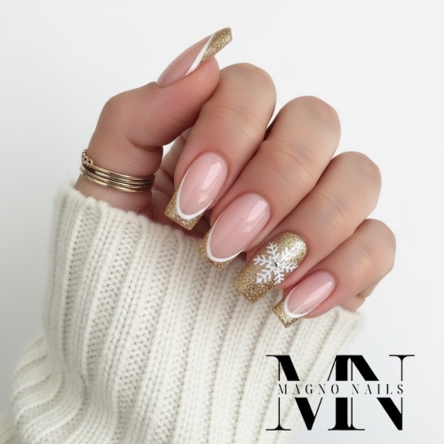 Preview: Polygel zartnude zartrosa Winter Schneeflocken