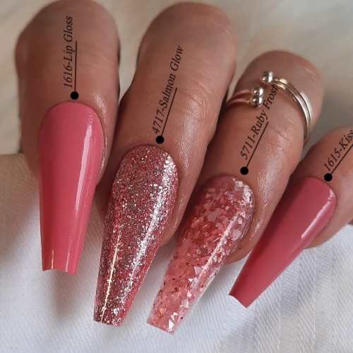 Preview: Rosa Marmor UV Gel mit Rosa Nude Farben