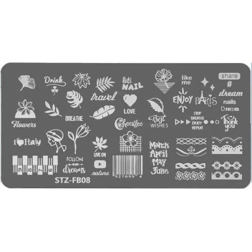 Nail Art Stamping Schablone - STZ-N02- STZ-N02