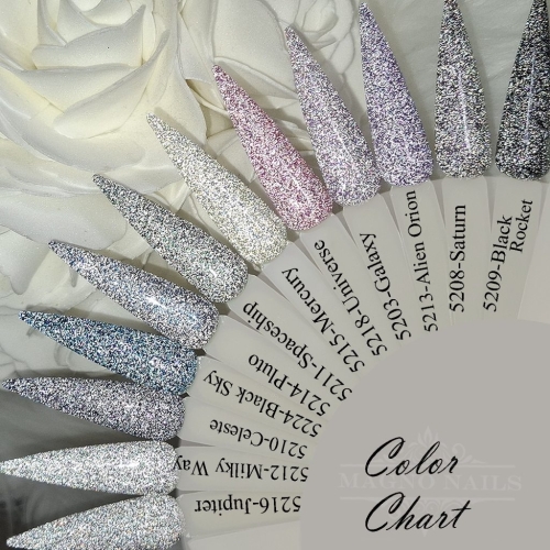 Preview: Farbpalette Disco Gele Reflektierend Glitter Glitzer Flash Effekt Nägel Nageldesign Nails Farbkarte Colorchart Nageltips Farbtips
