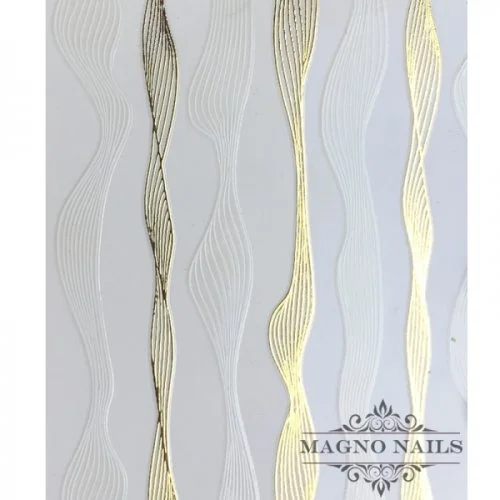 3D Nail Sticker - Welle weiß - gold Seblstklebende Aufkleber Nagelsticker Nagelaufkleber