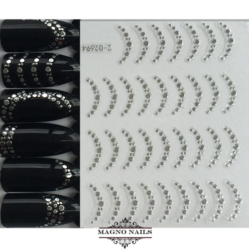 3D Metallic Nail Sticker - silber Seblstklebende Aufkleber Nagelsticker Nagelaufkleber