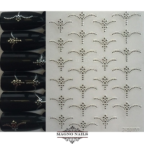 3D Metallic Nail Sticker - silber Seblstklebende Aufkleber Nagelsticker Nagelaufkleber