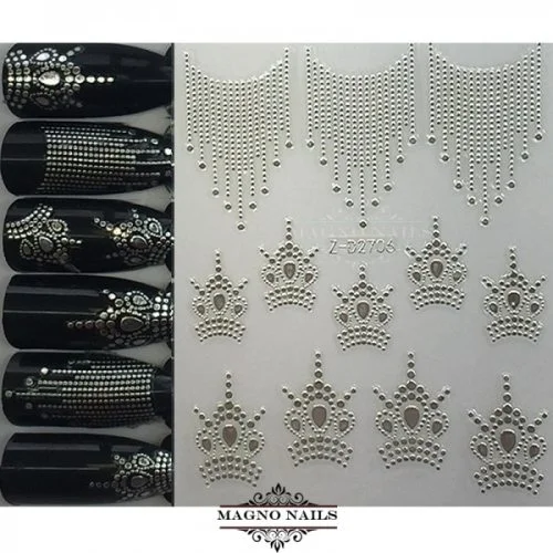 3D Metallic Nail Sticker - silber Seblstklebende Aufkleber Nagelsticker Nagelaufkleber