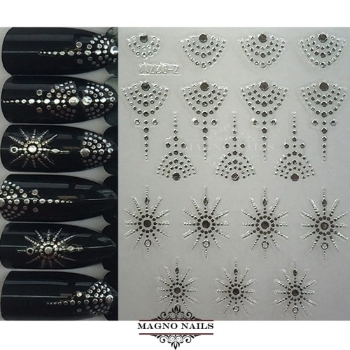 3D Metallic Nail Sticker - silber Seblstklebende Aufkleber Nagelsticker Nagelaufkleber