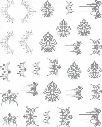 3D Metallic Nail Sticker - silber Seblstklebende Aufkleber Nagelsticker Nagelaufkleber