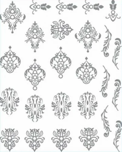 3D Metallic Nail Sticker - silber Seblstklebende Aufkleber Nagelsticker Nagelaufkleber