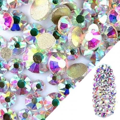 Glas Strasssteine mix rund - Crystal AB Nail Art Nails Nagel Nögel Nailart