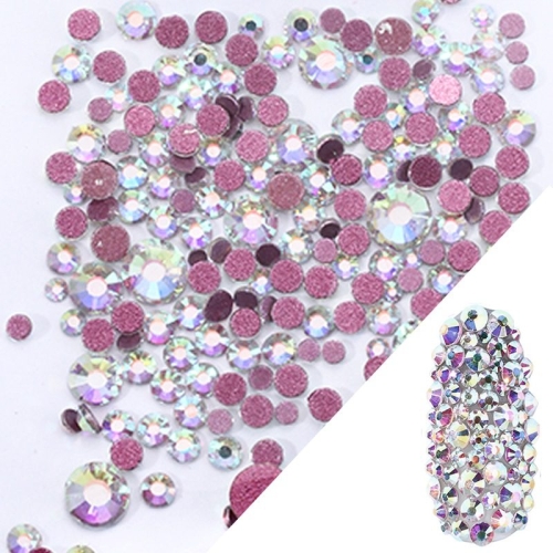 Glas Strasssteine mix rund -  Crystal AB Nail Art Nails Nagel Nögel Nailart