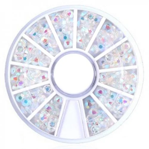 Strasssteine rund in einem Rondell - Aurora AB Nail Nagelstudio Nägel Nailart Nail art