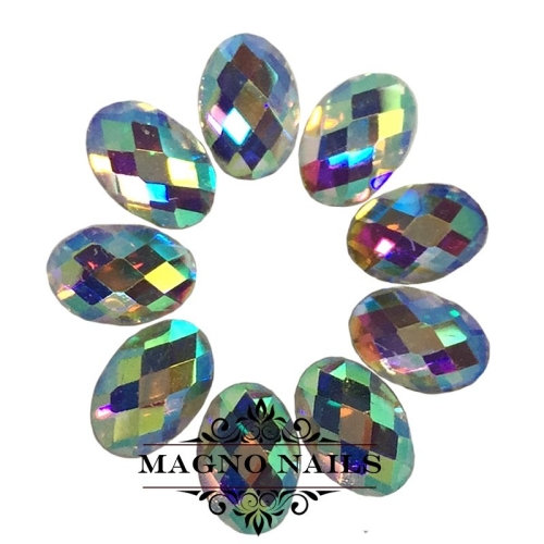 Overlay -  Glas Strasssteine - Oval 4 x 6mm - Crystal Nageldesign Nägel Schmuck Nails 