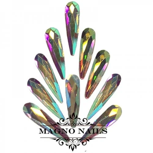 Overlay - Glas Strasssteine - Tropfen 3 x 10mm - Crystal AB Nageldesign Nägel Schmuck Nails 