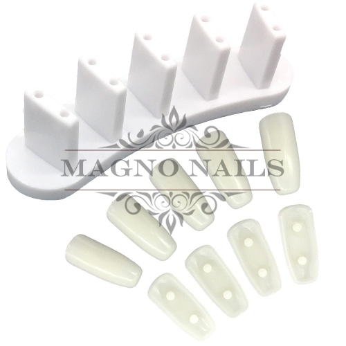 Präsentation Tipständer mit 100 Muster Tips halbrund Nageldesign Nägel Werkzeuge Nails Nagelstudio