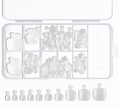 100 x Fußnägel Tips natur in einer Box