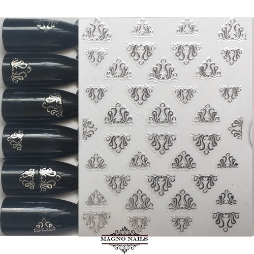 3D Metallic Nail Sticker - silber Seblstklebende Aufkleber Nagelsticker Nagelaufkleber+