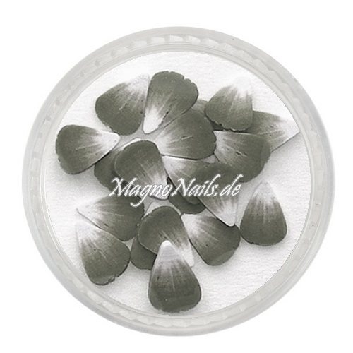 Einlegemotive - Fimo Shapes - Blüte grau Nail Art Nails Nagel Nögel Nailart