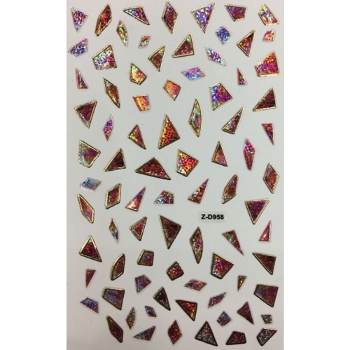 3D Broken Glas Nail Sticker Selbstklebende Aufkleber Nagelaufkleber Nagelsticker