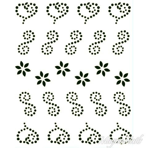 Crystal Nail Sticker - Bindis - schwarz Strasssteine Strass Aufkleber selbstklebende Nailart Nail art