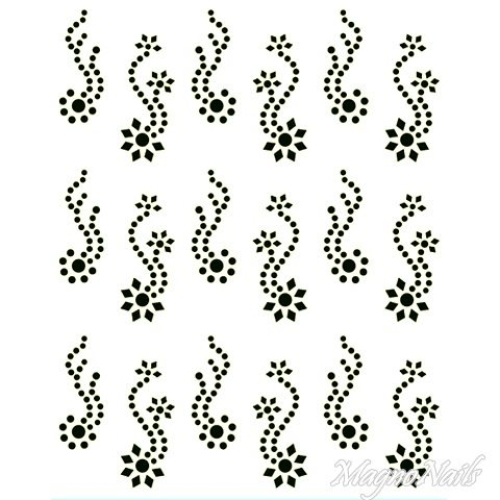 Crystal Nail Sticker - Bindis - schwarz Strasssteine Strass Aufkleber selbstklebende Nailart Nail art