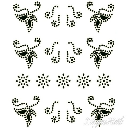 Crystal Nail Sticker - Bindis - schwarz Strasssteine Strass Aufkleber selbstklebende Nailart Nail art