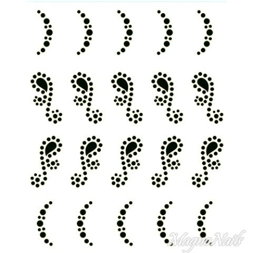 Crystal Nail Sticker - Bindis - schwarz Strasssteine Strass Aufkleber selbstklebende Nailart Nail art