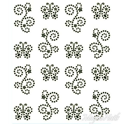 Crystal Nail Sticker - Bindis - schwarz Strasssteine Strass Aufkleber selbstklebende Nailart Nail art