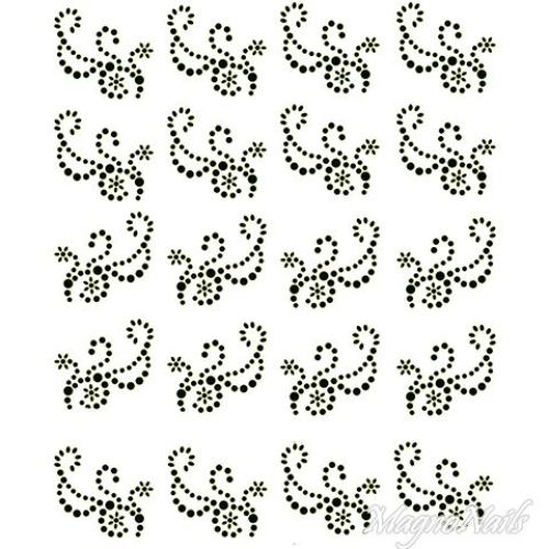 Crystal Nail Sticker - Bindis - schwarz Strasssteine Strass Aufkleber selbstklebende Nailart Nail art