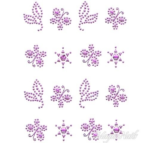 Crystal Nail Sticker - Bindis - lila Strasssteine Strass Aufkleber selbstklebende Nailart Nail art