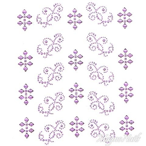 Crystal Nail Sticker - Bindis - lila Strasssteine Strass Aufkleber selbstklebende Nailar Nail art