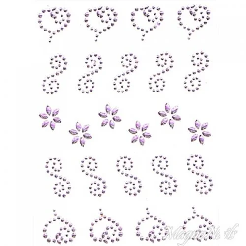 Crystal Nail Sticker - Bindis - lila Strasssteine Strass Aufkleber selbstklebende Nailar Nail art