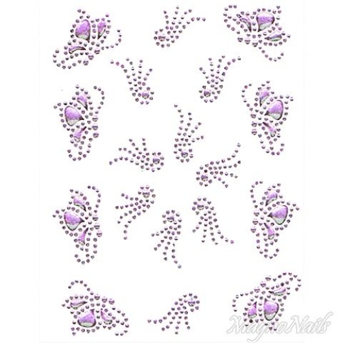 Crystal Nail Sticker - Bindis - lila Strasssteine Strass Aufkleber selbstklebende Nailart Nail art