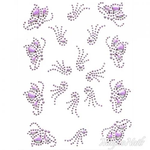 Crystal Nail Sticker - Bindis - lila Strasssteine Strass Aufkleber selbstklebende Nailart Nail art