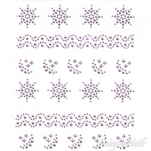 Crystal Nail Sticker - Bindis - lila Strasssteine Strass Aufkleber selbstklebende Nailar Nail art