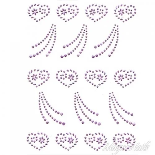 Crystal Nail Sticker - Bindis - lila Strasssteine Strass Aufkleber selbstklebende Nailar Nail art