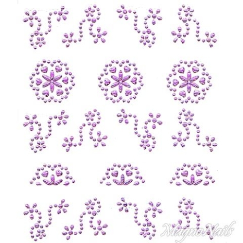 Crystal Nail Sticker - Bindis - lila Strasssteine Strass Aufkleber selbstklebende Nailar Nail art