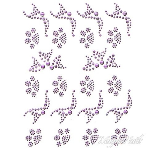 Crystal Nail Sticker - Bindis - lila Strasssteine Strass Aufkleber selbstklebende Nailart Nail art