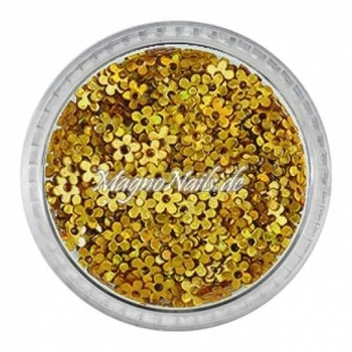 Glitter Shapes - Einlegemotive - Blumen gold gelocht Nail Art Nails Nagel Nögel Nailart Einleger