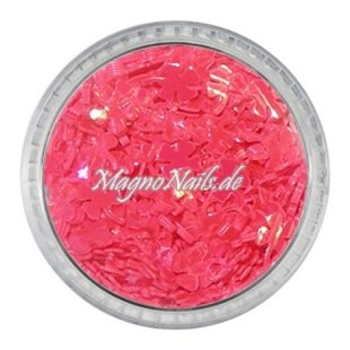 Glitter Shapes - Einlegemotive - Kleeblätter korallenrot Nail Art Nails Nagel Nögel Nailart Einleger
