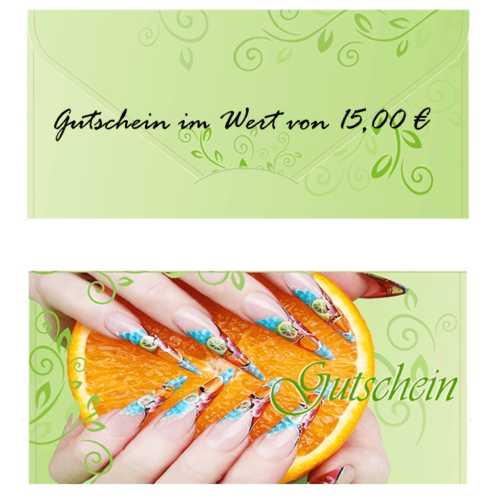 Gutschein im Wert von 15 Euro Geschenkgutschein Geschenk Nail Online Shop