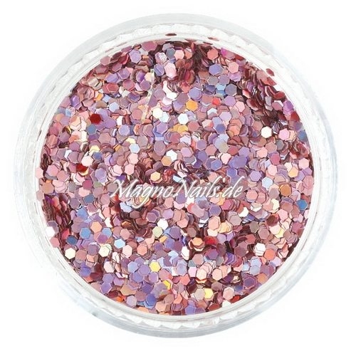 Nail Art Pailetten altrosa hologramm 1mm Nägel Nails Nailart Nageldesign Nagel Glitzer Pailetten
