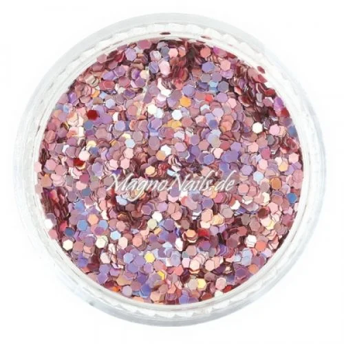 Nail Art Pailetten altrosa hologramm 1mm Nägel Nails Nailart Nageldesign Nagel Glitzer Pailetten