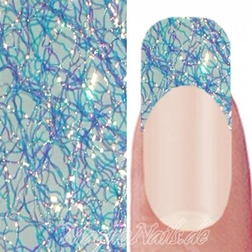 Nail Art Einlegemotive Netz - Laser Lace - Sky Blue fein Nägel Nails Nailart Nageldesign Nagel Glitzer