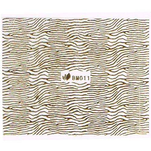 3D Metallic Sticker - gold Tiger
