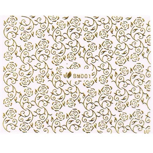 3D Metallic Sticker - gold Seblstklebende Aufkleber Nagelsticker Nagelaufkleber