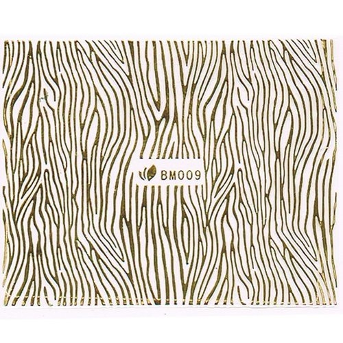 3D Metallic Sticker - gold Seblstklebende Aufkleber Nagelsticker Nagelaufkleber Tiger