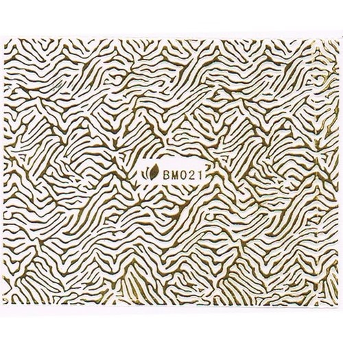 3D Metallic Sticker - gold Seblstklebende Aufkleber Nagelsticker Nagelaufkleber Tiger