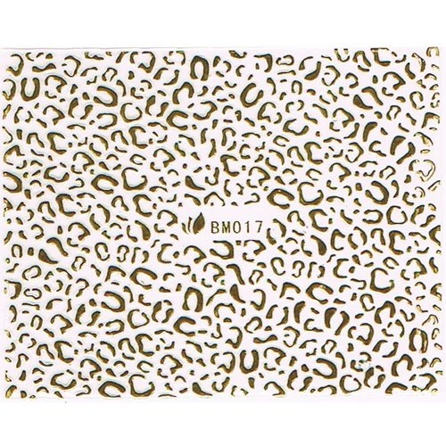 3D Metallic Sticker - gold Seblstklebende Aufkleber Nagelsticker Nagelaufkleber Leo Muster