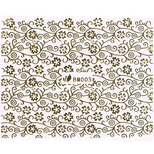 3D Metallic Sticker - gold Seblstklebende Aufkleber Nagelsticker Nagelaufkleber