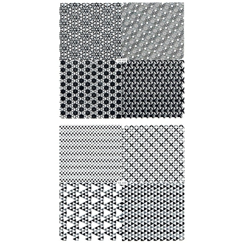 3D Full Cover Metallic Sticker Set - schwarz-silber Selbstklebende Nagelaufkleber Nagelsticker